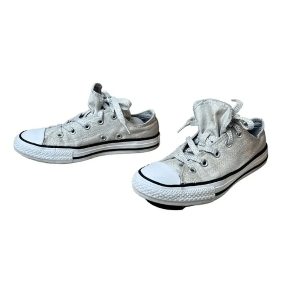 Converse All Stars CT OX Low Top Sneaker Double Tongue Silver Junior 1‎ Metallic